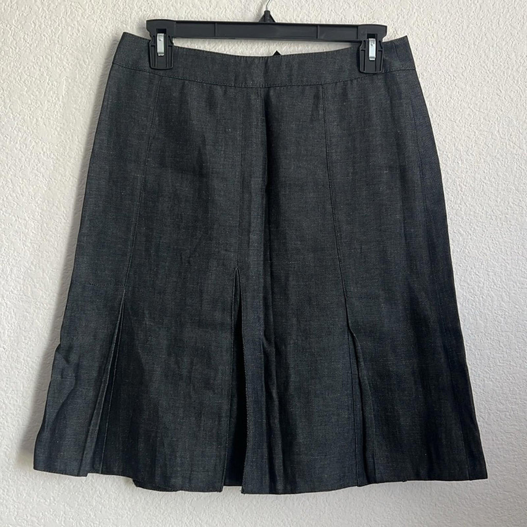 Akris Punto Fit & Flare Denim Mini Skirt in Black Size 4 EXCELLENT!