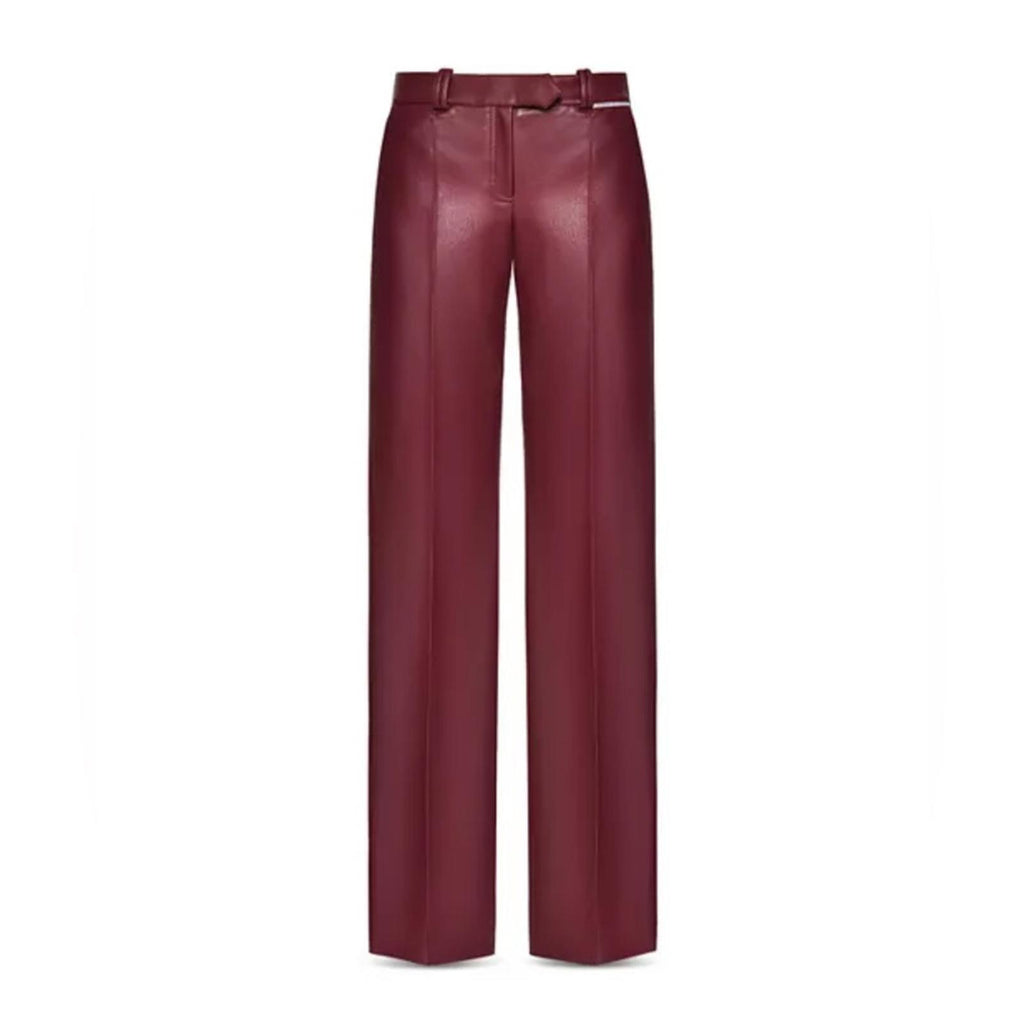 Aleksandre Akhalkatsishvili Faux Leather Pants in Burgundy, NWT, Size XS