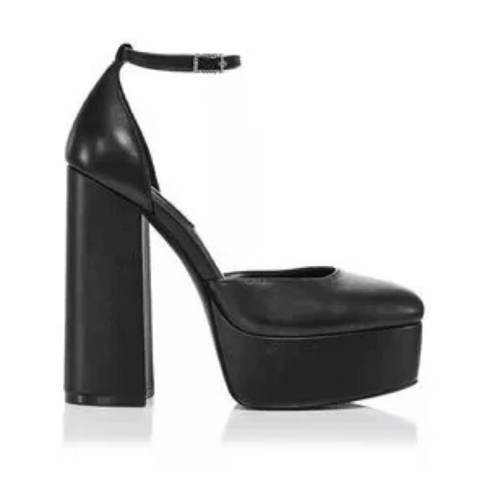 Aqua Bloomingdale’s Lisa Ankle Strap Platform Sandals in Black, Size 9 New $138