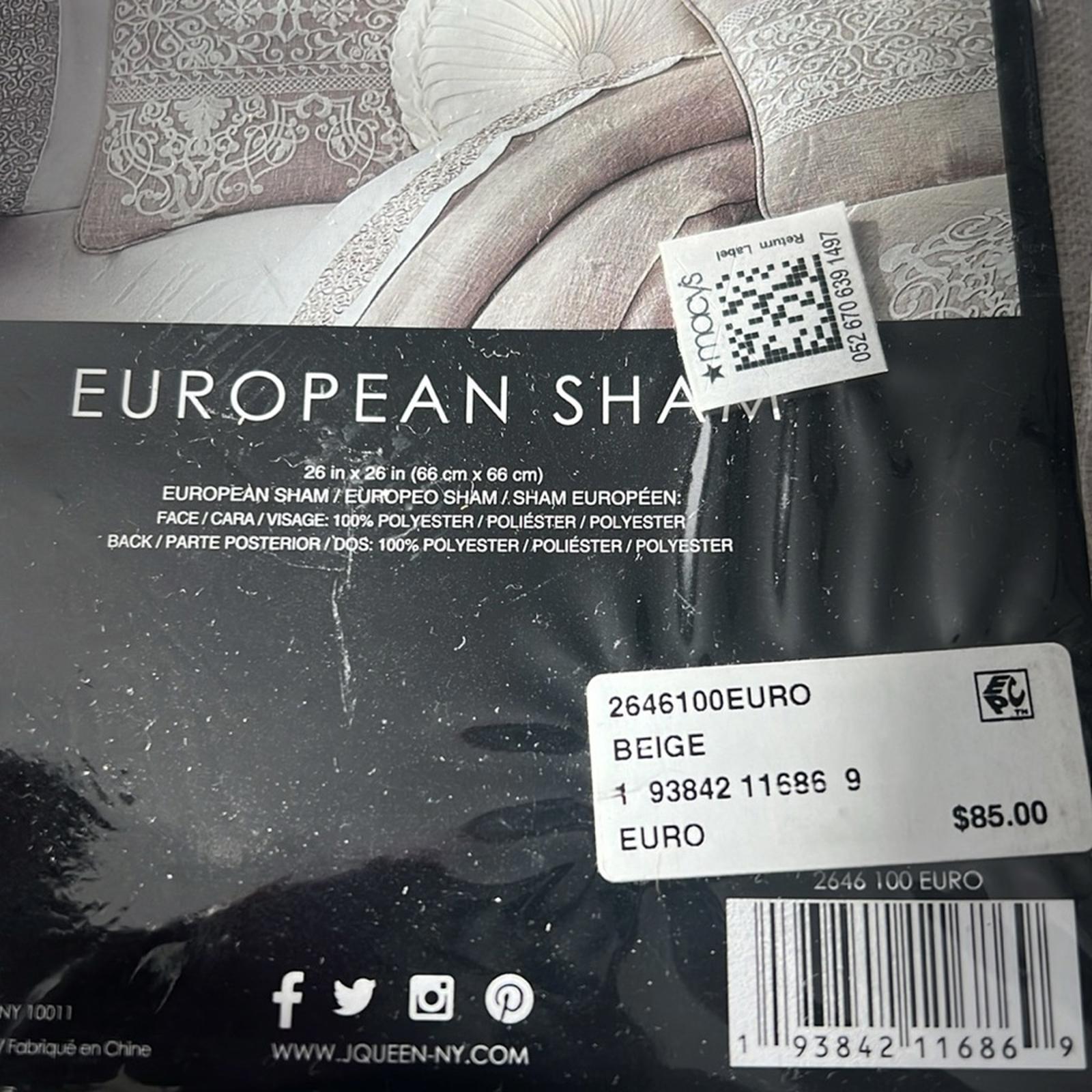 x2 J.Queen New York Aimee European Shams 26”x26” New w/Tag Retail $170