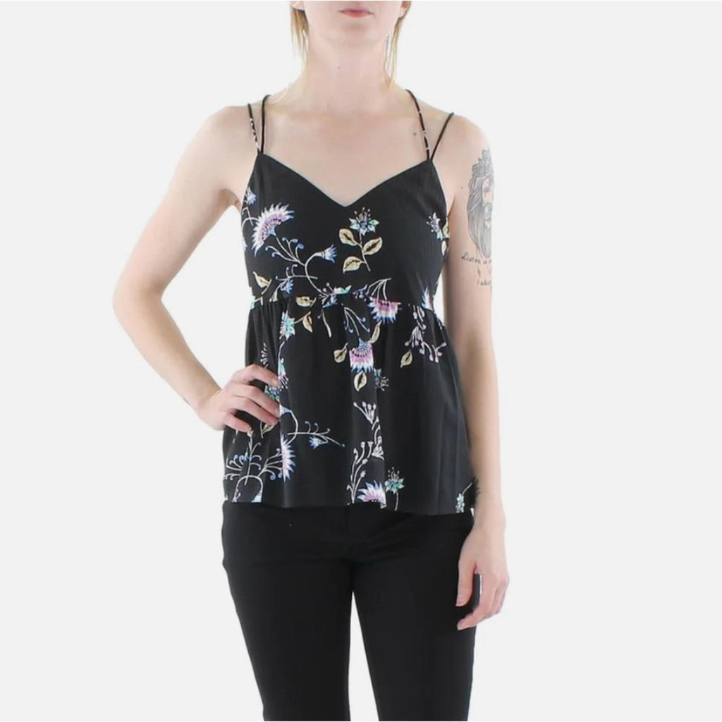 NEW Rebecca Minkoff Floral Spaghetti Strap Tank Top, XS New w/Tag Retail $178