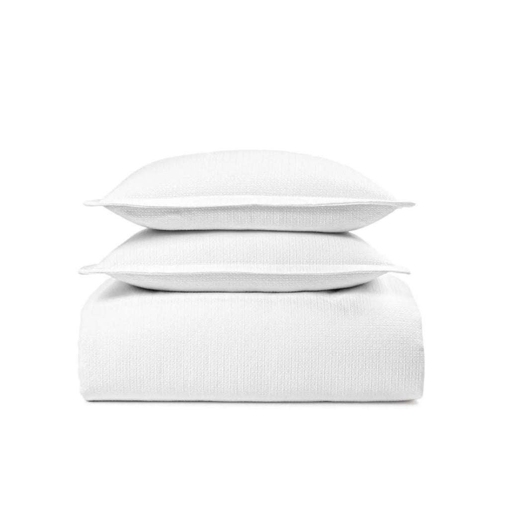 SKY 3-Piece Woven Lattice Duvet Set, White Size Full/Queen New w/Tag Retail $260
