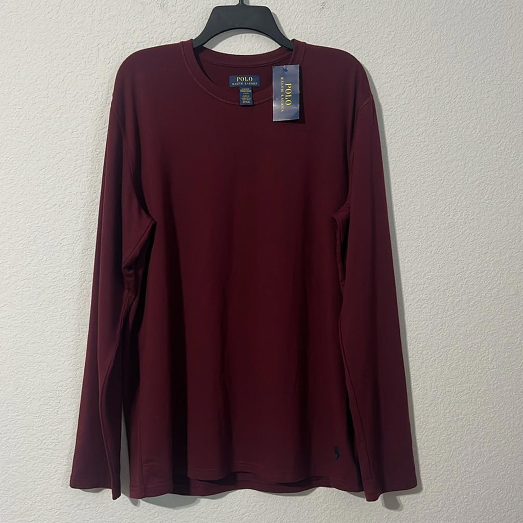 Polo Ralph Lauren Crewneck Sleep Shirt in Red Burgundy, Size L, NEW