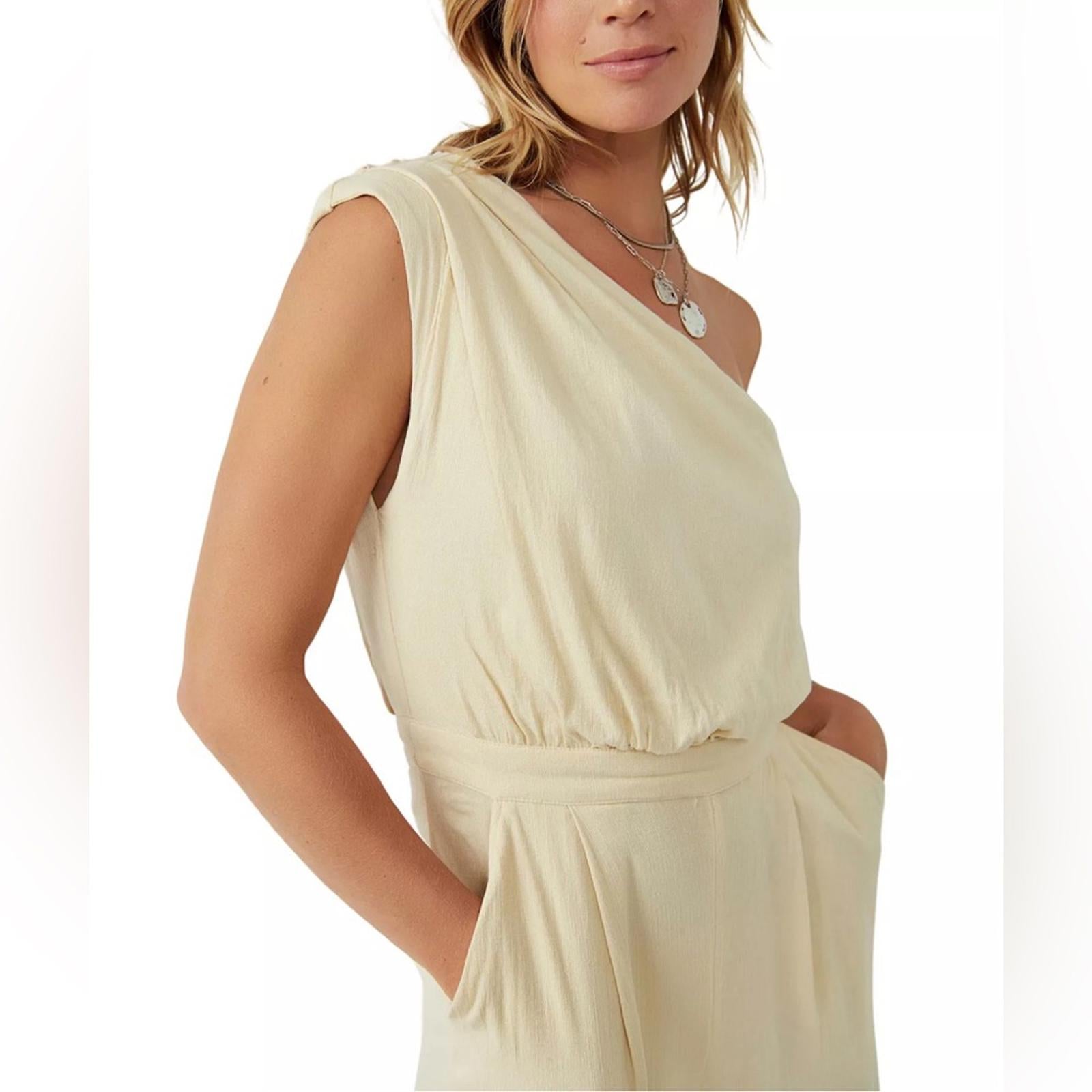 Free People Avery One-Shoulder Cropped Jumpsuit, Revolve Size 0 New w/Tag