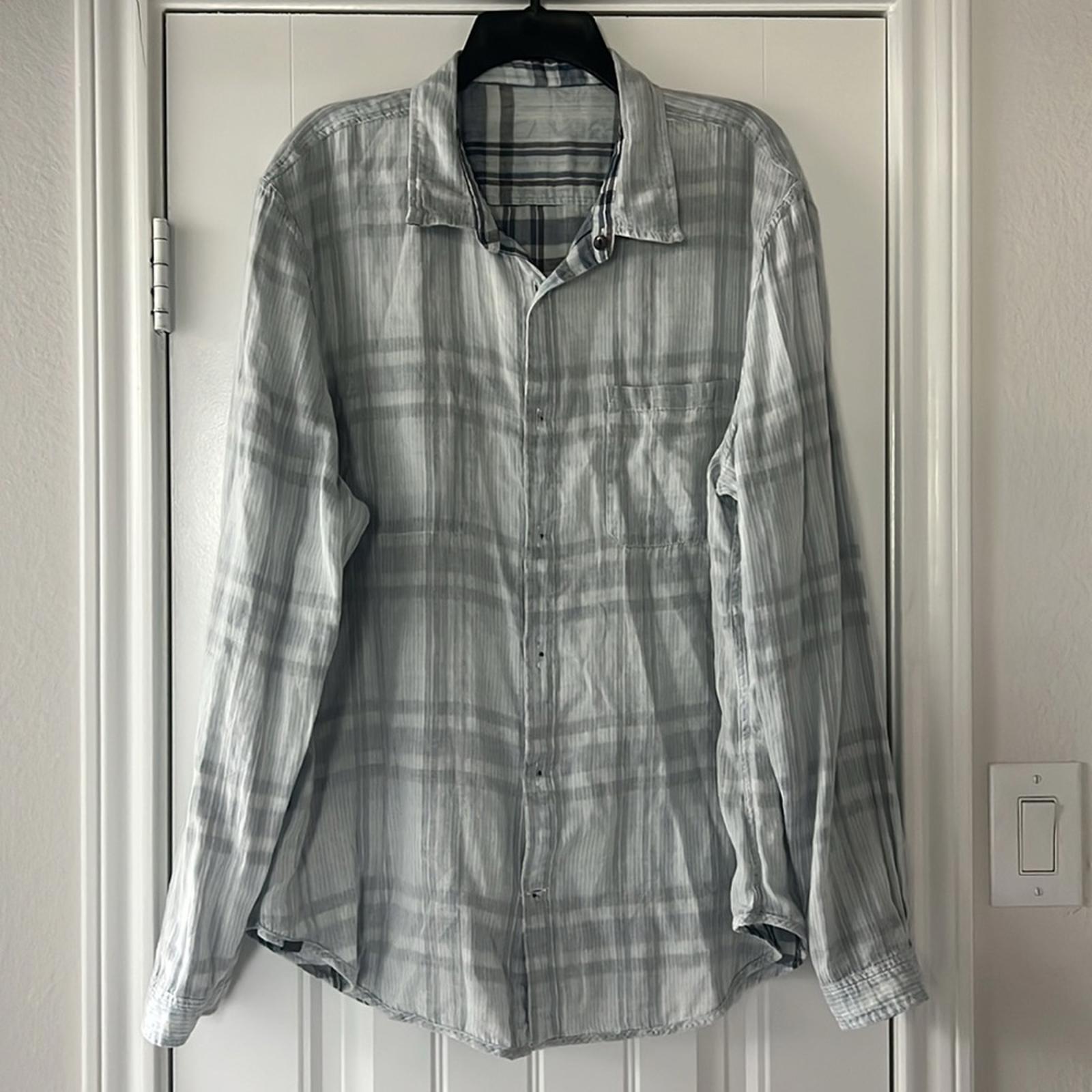 John Varvatos Neil Reversible Regular Fit Sport Shirt Dusted Blue, NWT, Size XL