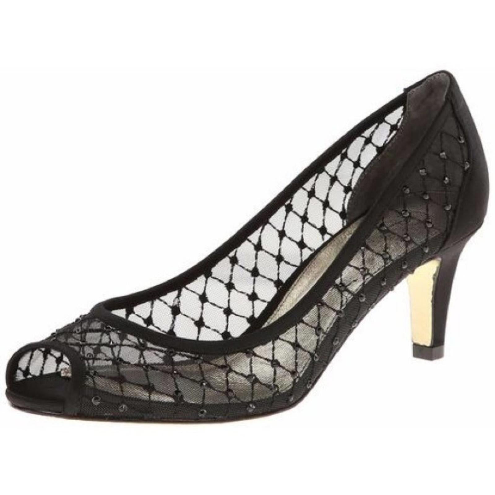 Nina Fabric Embellished Peep Toe Classic Pumps Size 9M , Retail $89