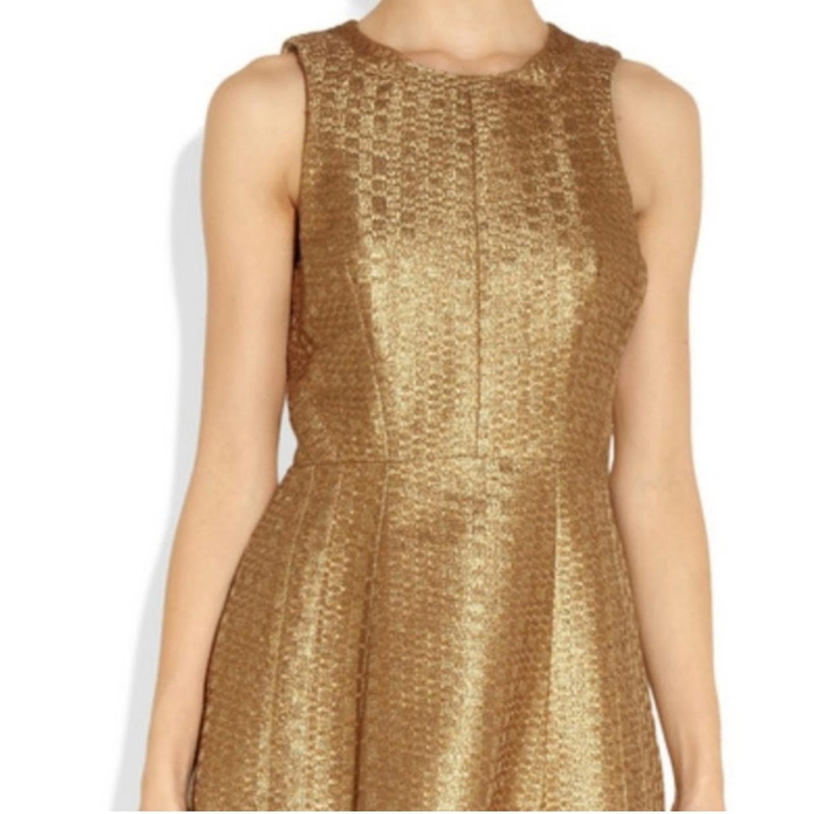 Rag & Bone Gold Renard Brocade Dress, Size 2 EXCELLENT $495