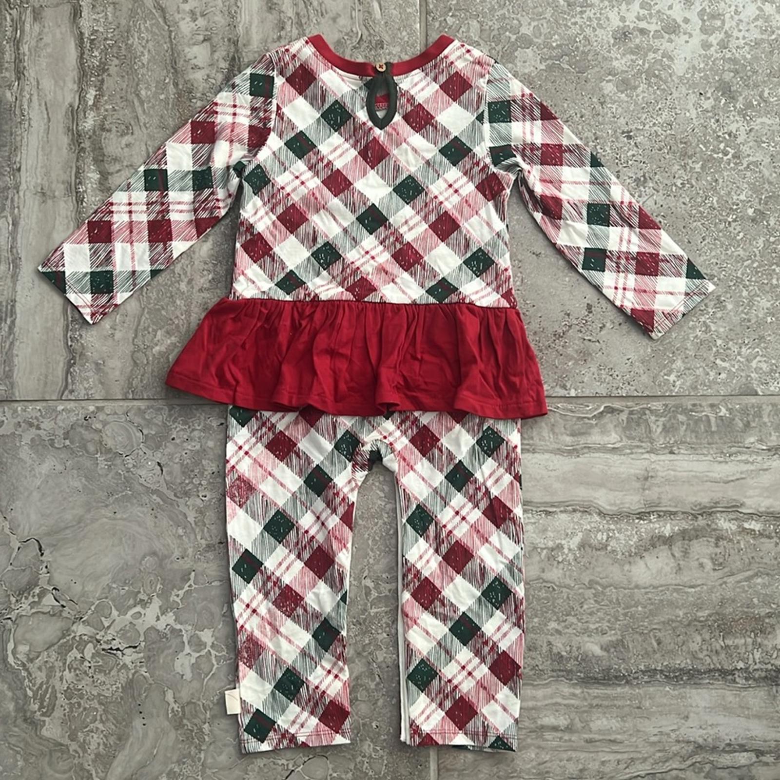 Burt's Bees Baby Girls Long Sleeve Ruffle Bottom One Piece Jumpsuit Size 18M NWT