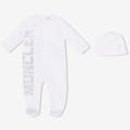 Moncler Enfant Logo Babygrow Set 2-Piece Footie &Hat, White Size 9/12M New w/Tag