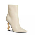 Saint Laurent 105mm Opyum Boots, Real Beige Light Bronze Size 35.5 New+Dust Bags
