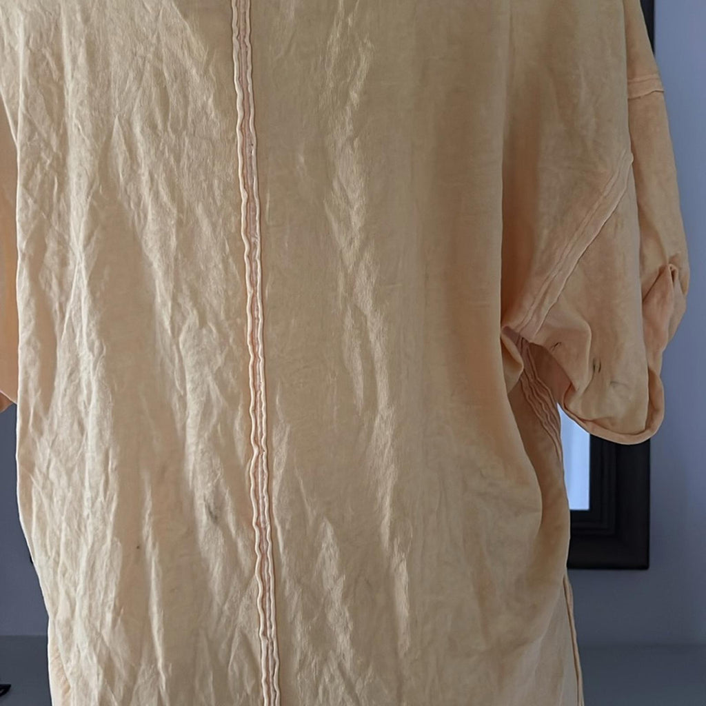 NWT Free People Keep Me V-Neck Cotton T-Shirt, Peach Sunrise Size XS New w/Tag