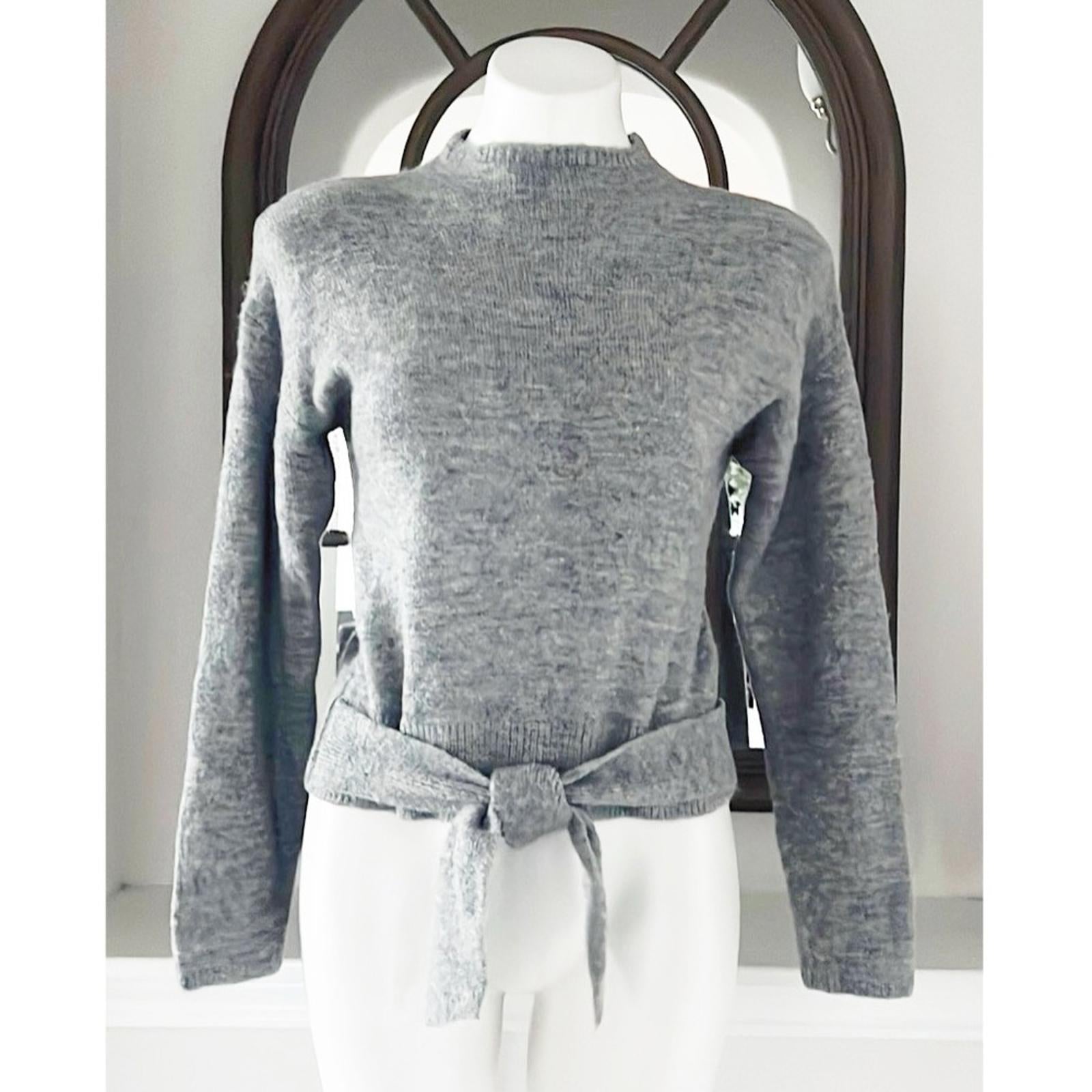 WAYF Wool-Blend Mock-neck Sweater in Light Grey, Size XS New w/Tag