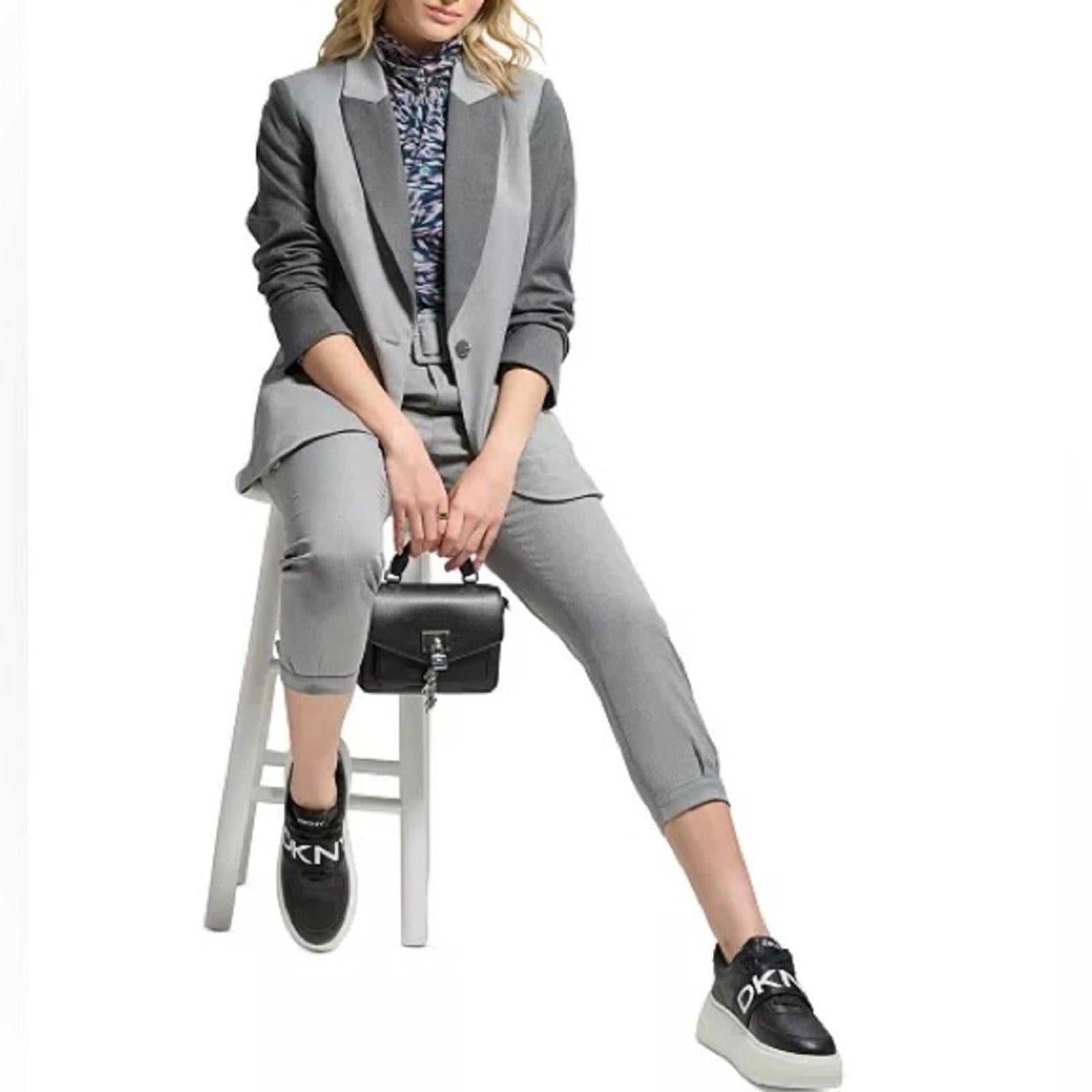 DKNY Two Tone Single Button Blazer in Gray, NWT, Size 8 $159