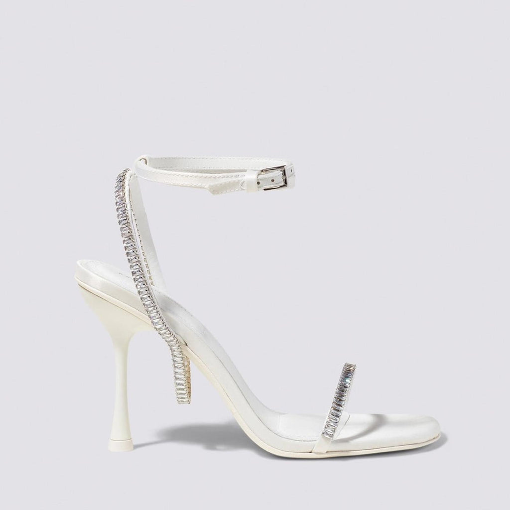 Jonathan Simkhai Luxon Crystal Harness Sandals White, Size EU41, NEW+DustBag