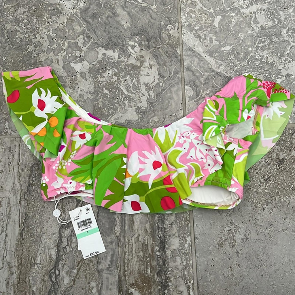 NEW Trina Turk La Palma Bandeau Bikini Top, Size 8 New w/Tag Retail $92