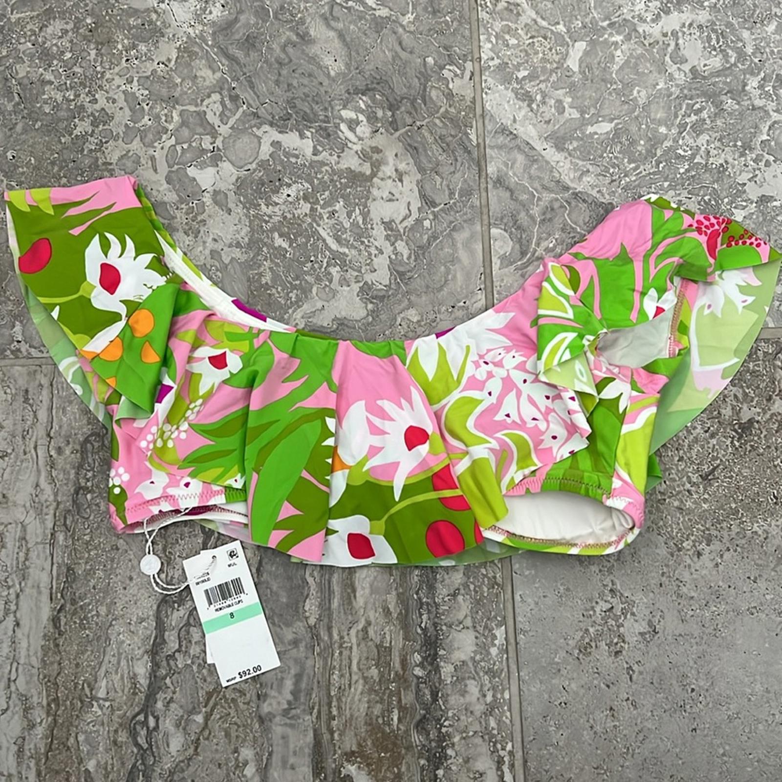 NEW Trina Turk La Palma Bandeau Bikini Top, Size 8 New w/Tag Retail $92