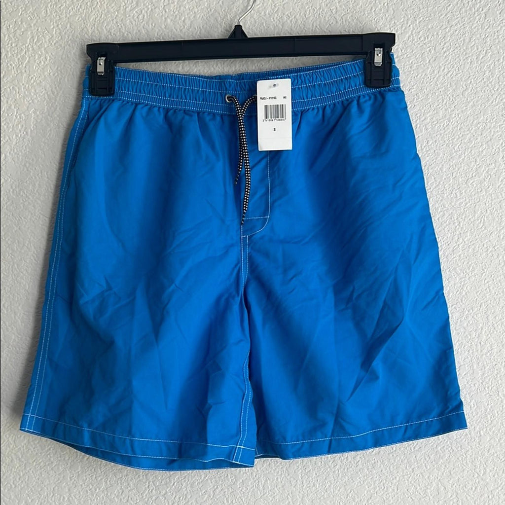 A.P.C. Louis Solid Regular Fit Swim Trunks in Blue, Size S NEW w/Tag $195
