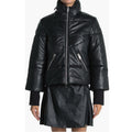 NEW Walter Baker Edwina Puffer Jacket 100% Lamb Leather, Black, NEW w/o Tag $748