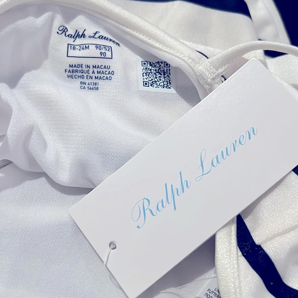Polo Ralph Lauren Kids Striped Ruffled One-Piece Swimsuit (18M/24M) New w/Tag