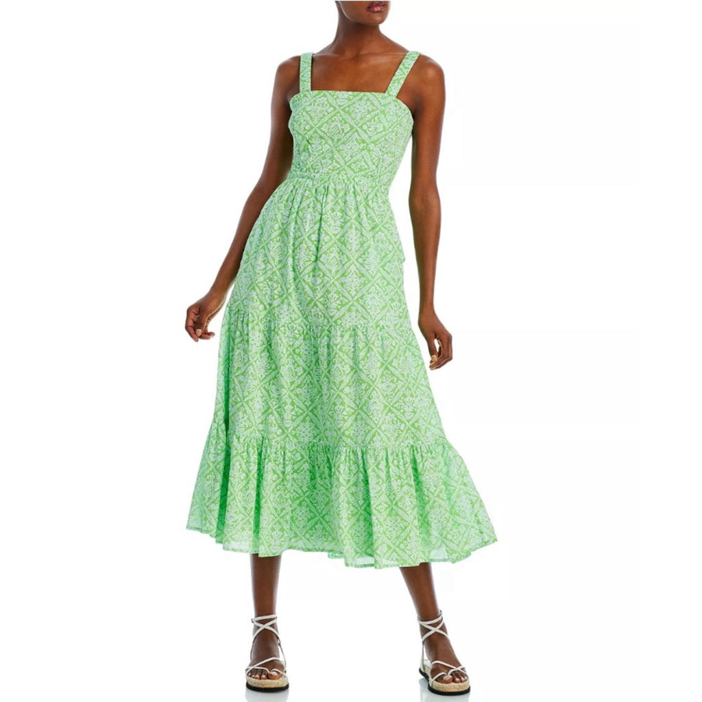 Banjanan Regina Patterned Midi Dress, Tile Print Flash, Size XL New w/Tag $365