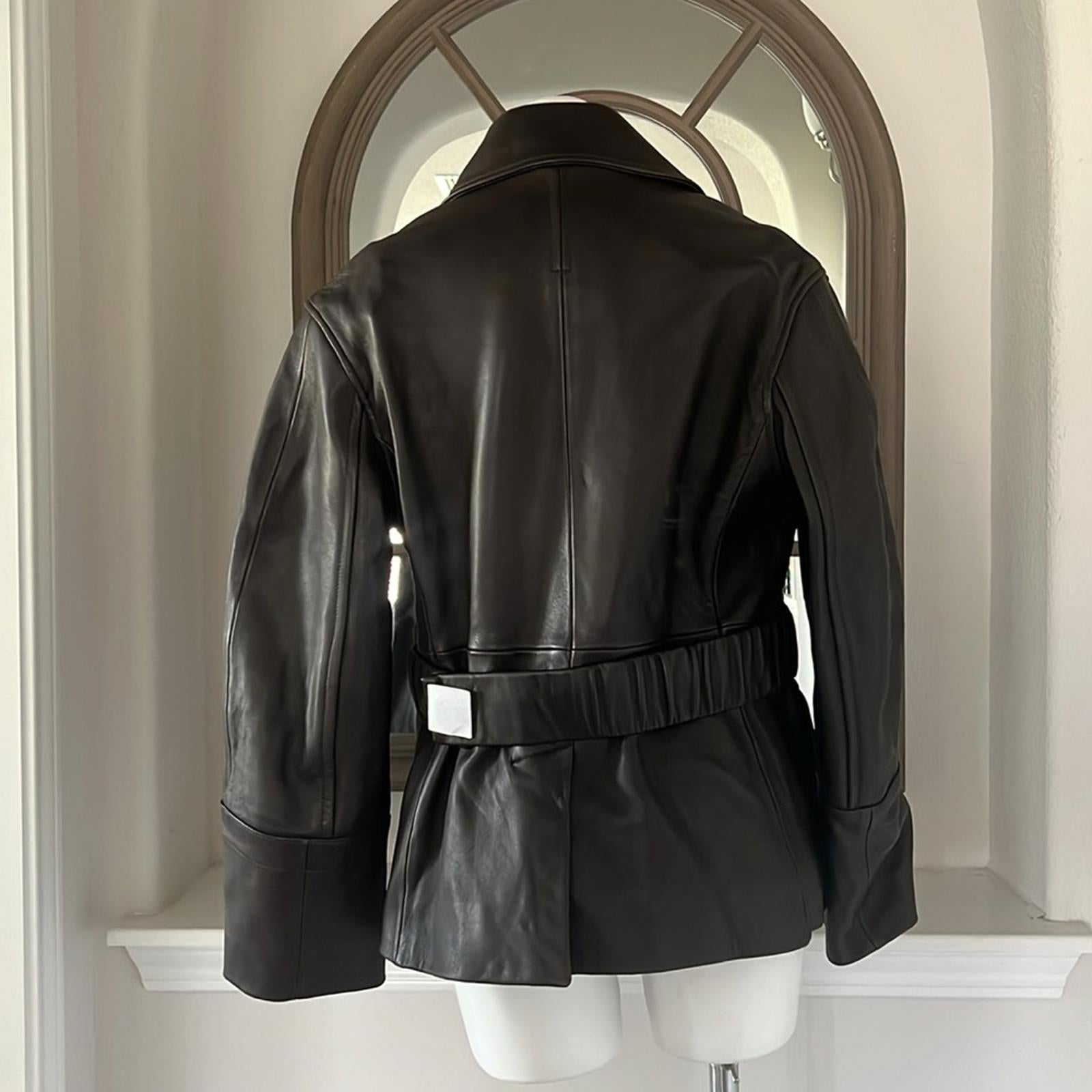 Vince 100% Lamb Leather Safari Jacket in Brown, Size M New w/Tag Retail $1495