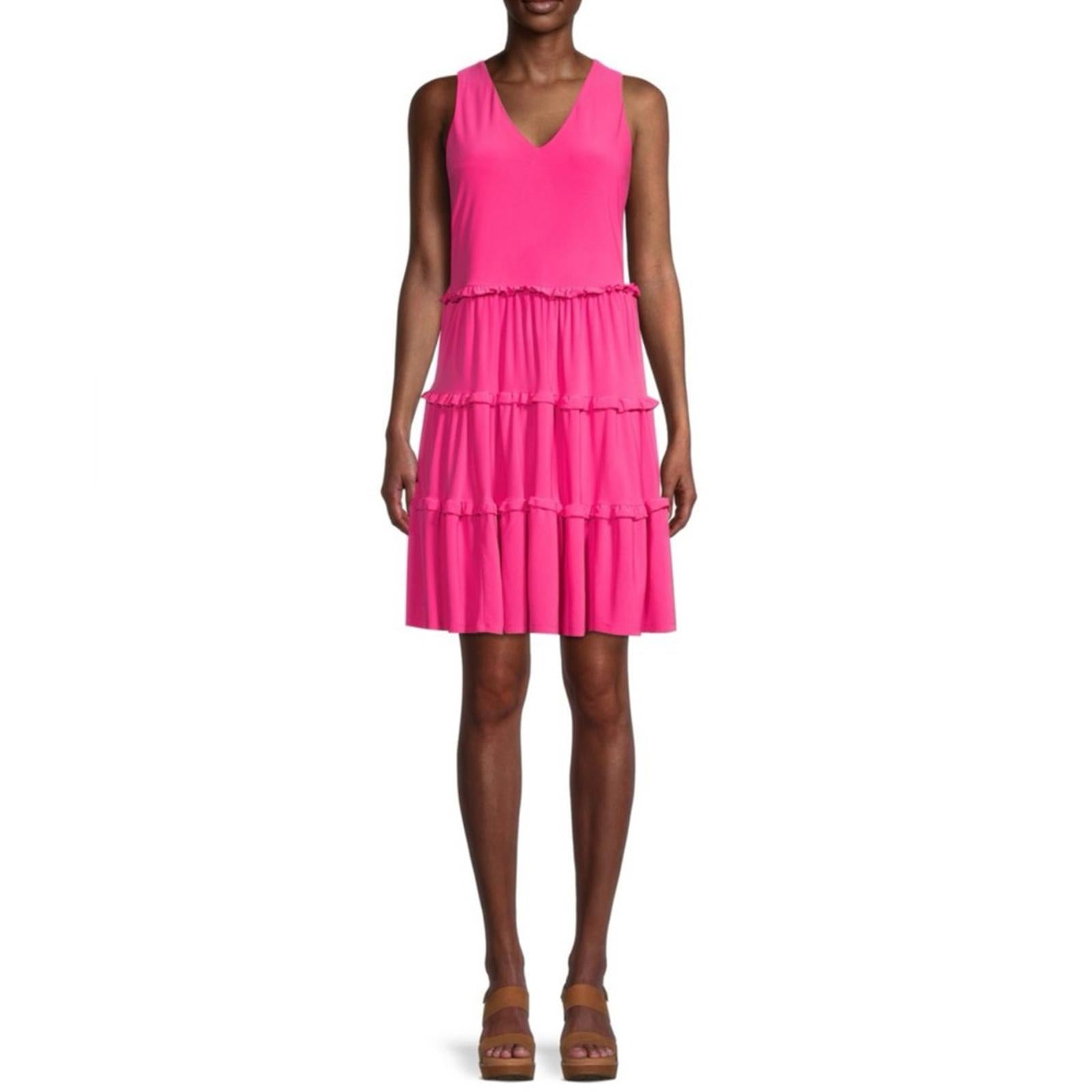 Tommy Hilfiger Tiered Jersey Shift Dress in Hibiscus Pink Size 4 NWT - SOLD OUT