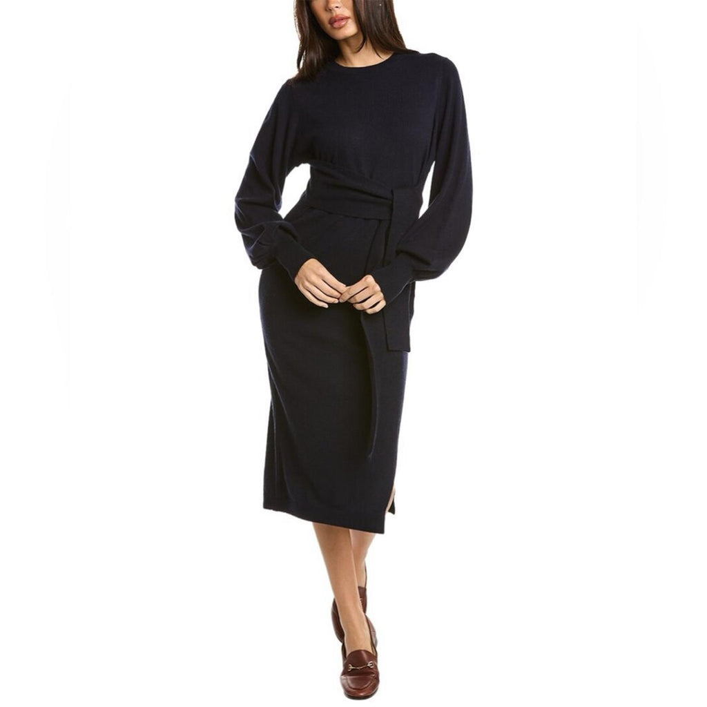 Ted Baker Essya Cashmere-Blend Midi Sweaterdress in Navy, Size Ted 6 EXCELLENT
