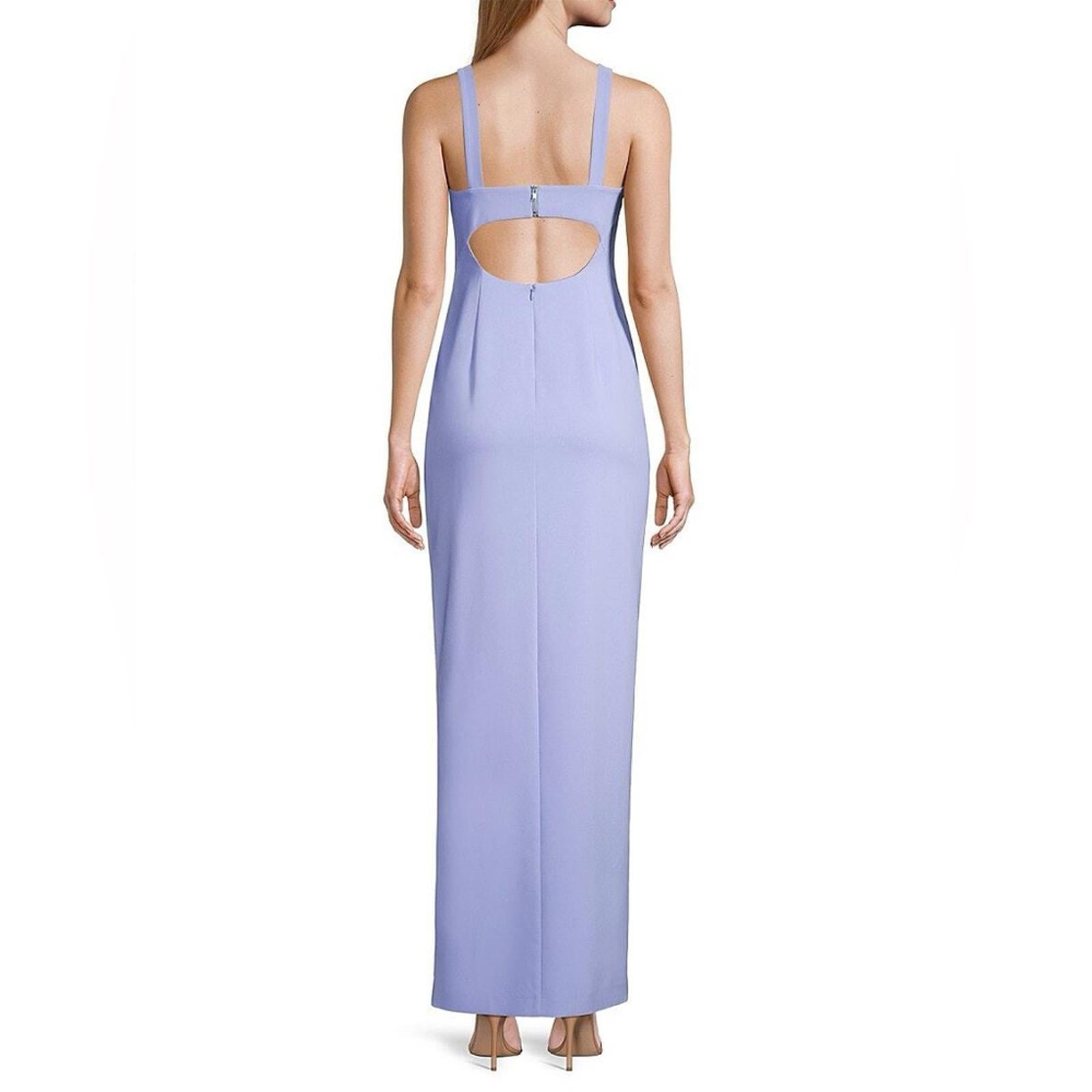 Aidan Mattox Sleeveless Cutout Column Gown in Baby Blue, Size 4 NEW w/Tag $220
