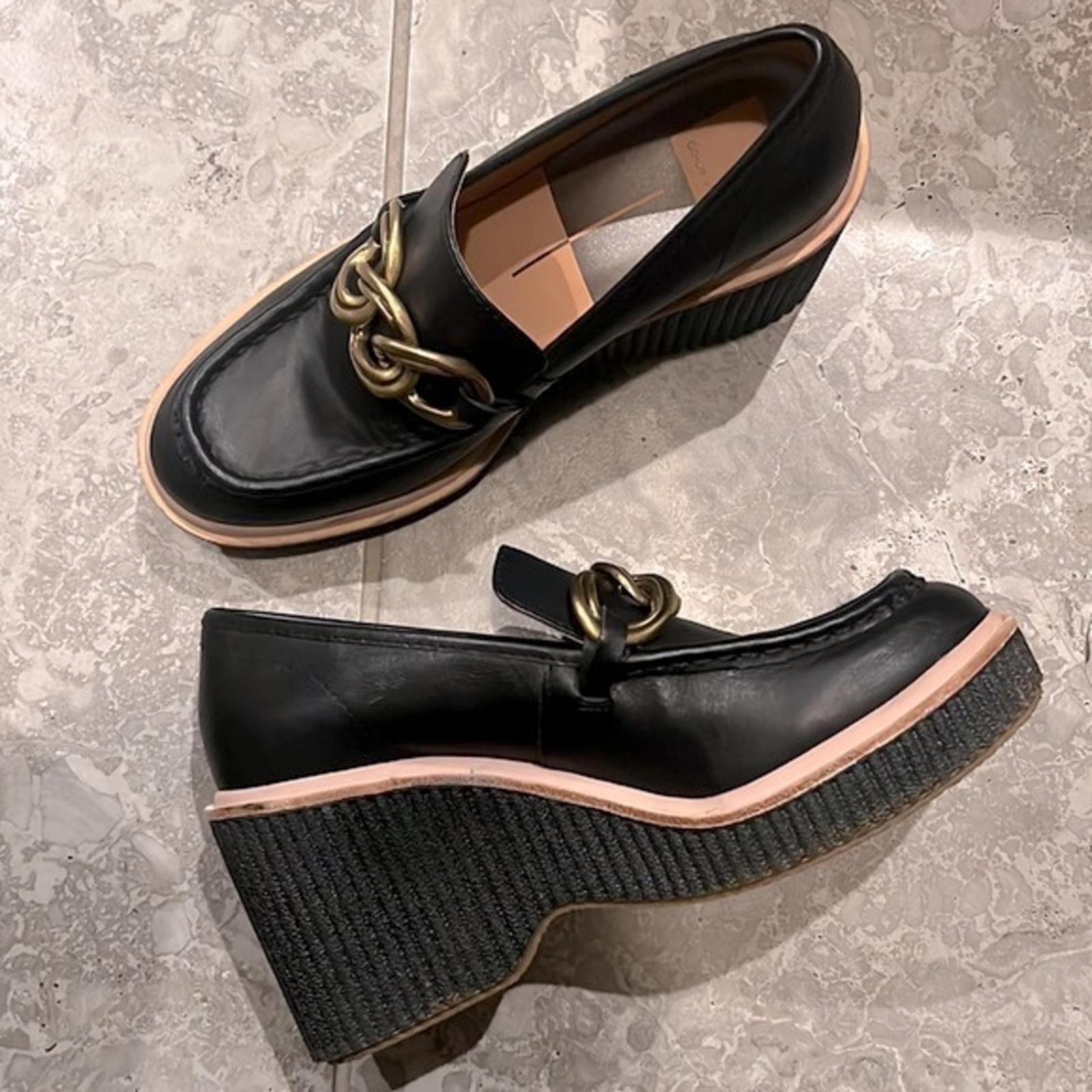 Dolce Vita Brenan Slip On Loafer Pumps, Black Wedge Size 8.5M in Original Box