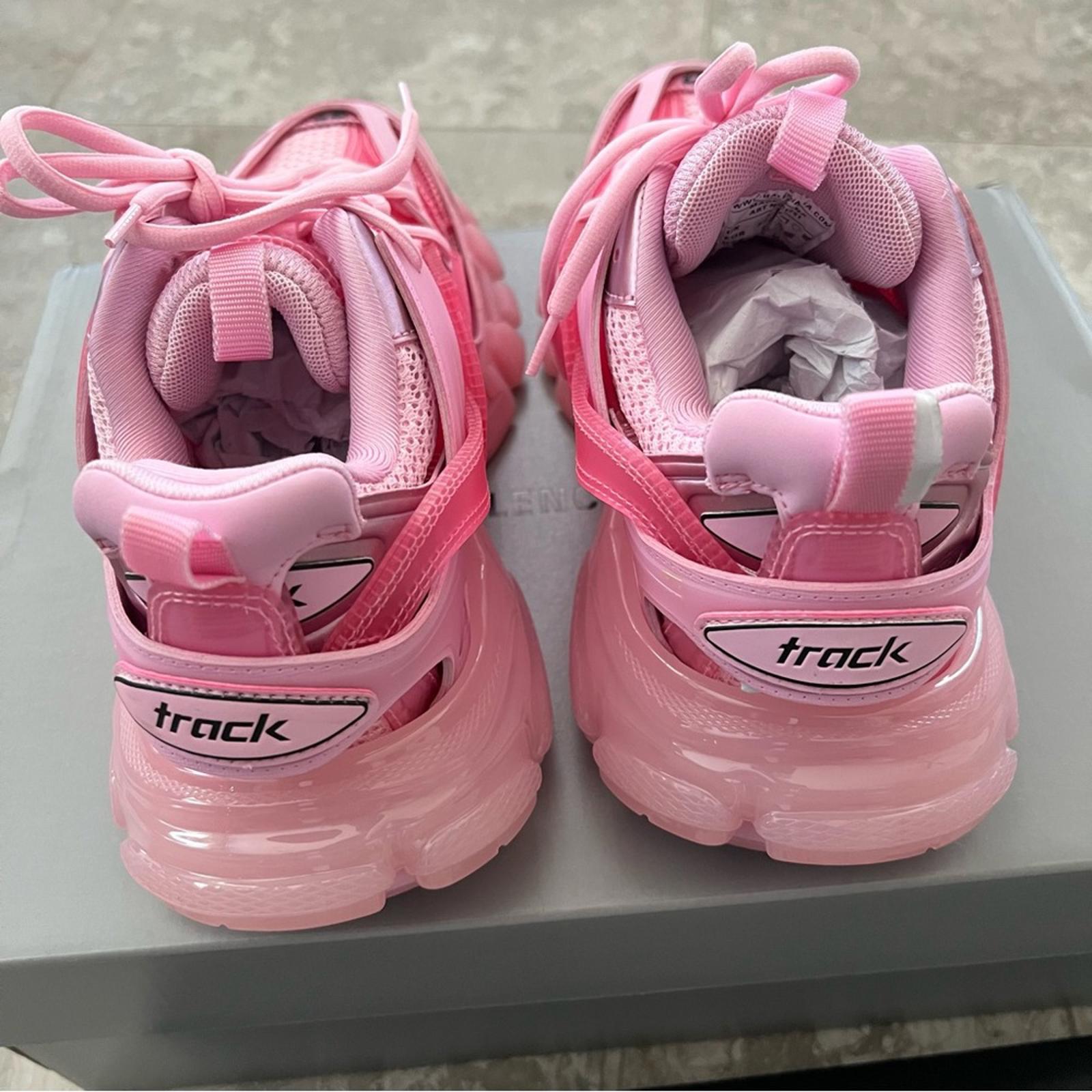 Balenciaga Track Clearsole Logo-Detailed Sneakers in Pink, Size 37 New +Dust Bag