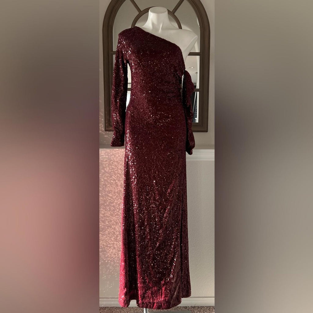 Donna Karan New York Social Occasion Asymmetric Sequined Gown, Size 16 NEW $595