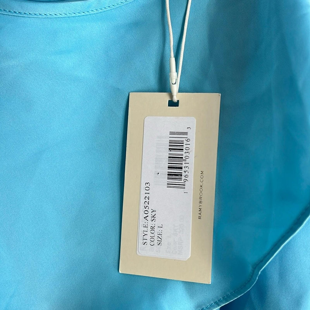 Ramy Brook Scarlett Top in Sky Blue, Size L NEW w/Tag $325