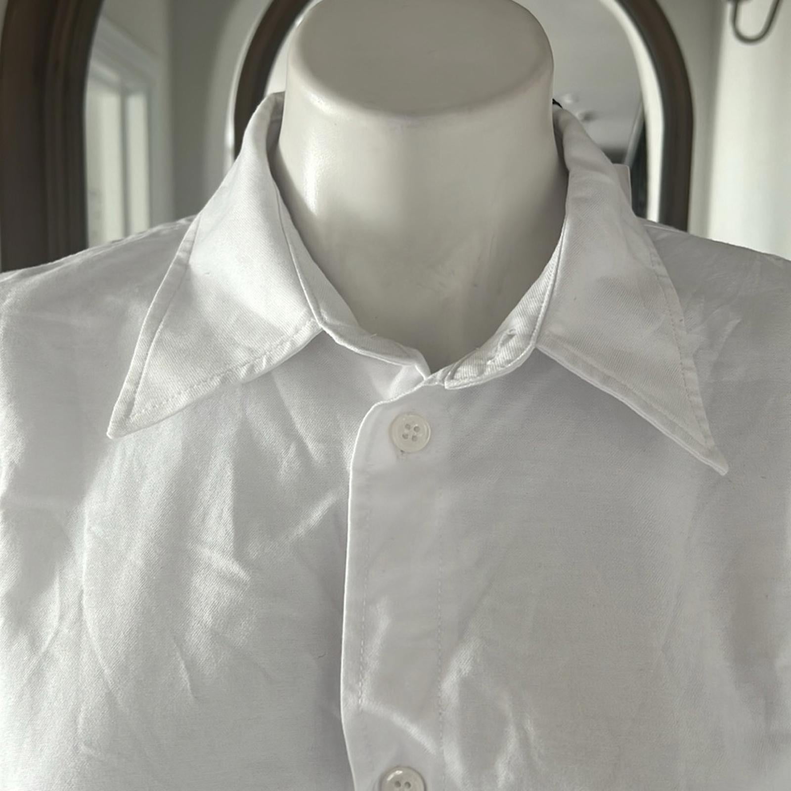 ZARA White Denim Button Up Sleeveless Shirt, Size L New w/Tag