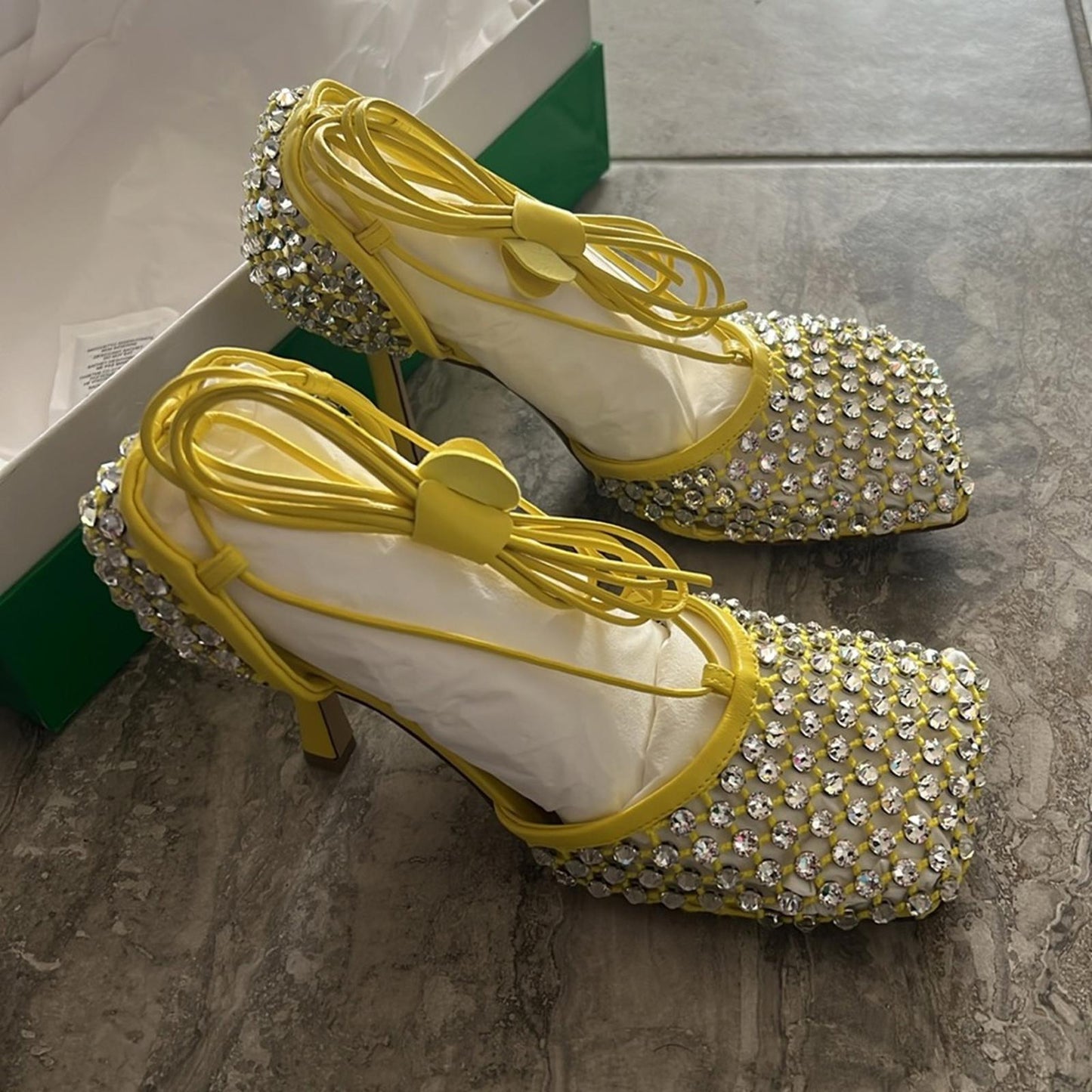 Bottega Veneta Stretch Swarovski Crystals Embellished Pumps, Size 36.5 NEW