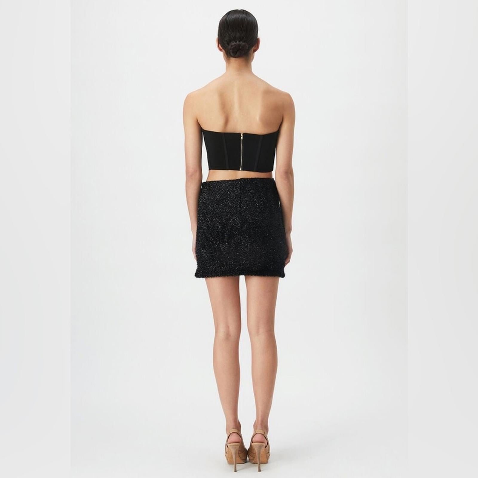 BARDOT Lurex Mini Skirt in Black, Size XS New w/Tag