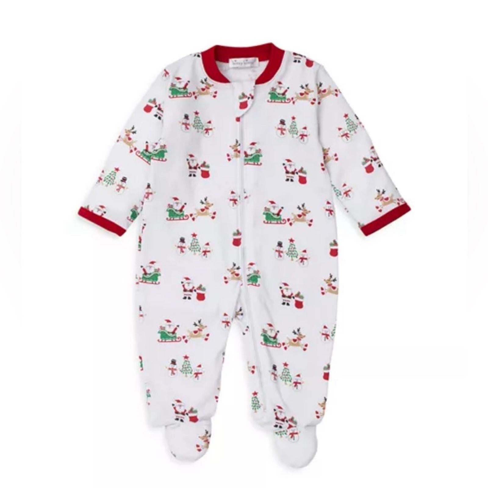 Kissy Kissy Unisex Santa Print Footie, Holiday Christmas Baby Size 9M New w/Tag