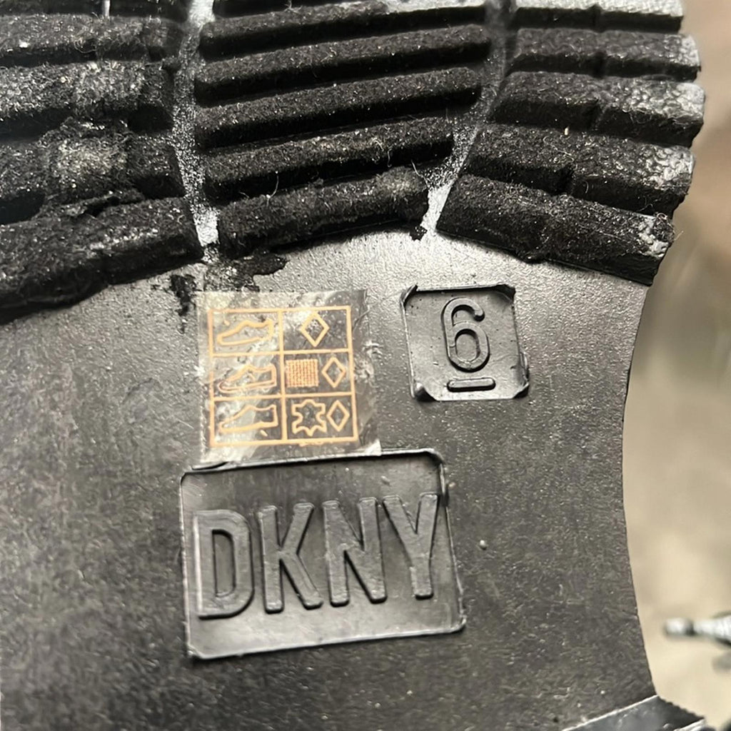 DKNY Tibby Combat Lace-Up Boots in Black, Size 6 New w/Tag