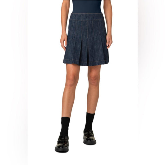 Akris Punto Fit & Flare Denim Mini Skirt in Black Size 4 EXCELLENT!