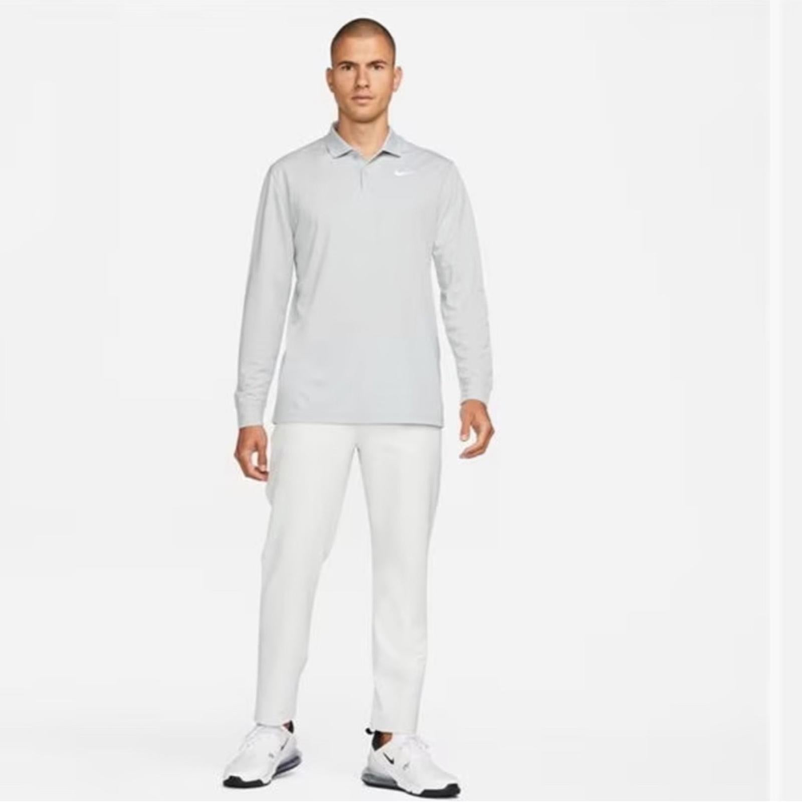 Nike Dri-FIT Victory Men's Long-Sleeve Golf Polo, Grey Size M New w/Tag