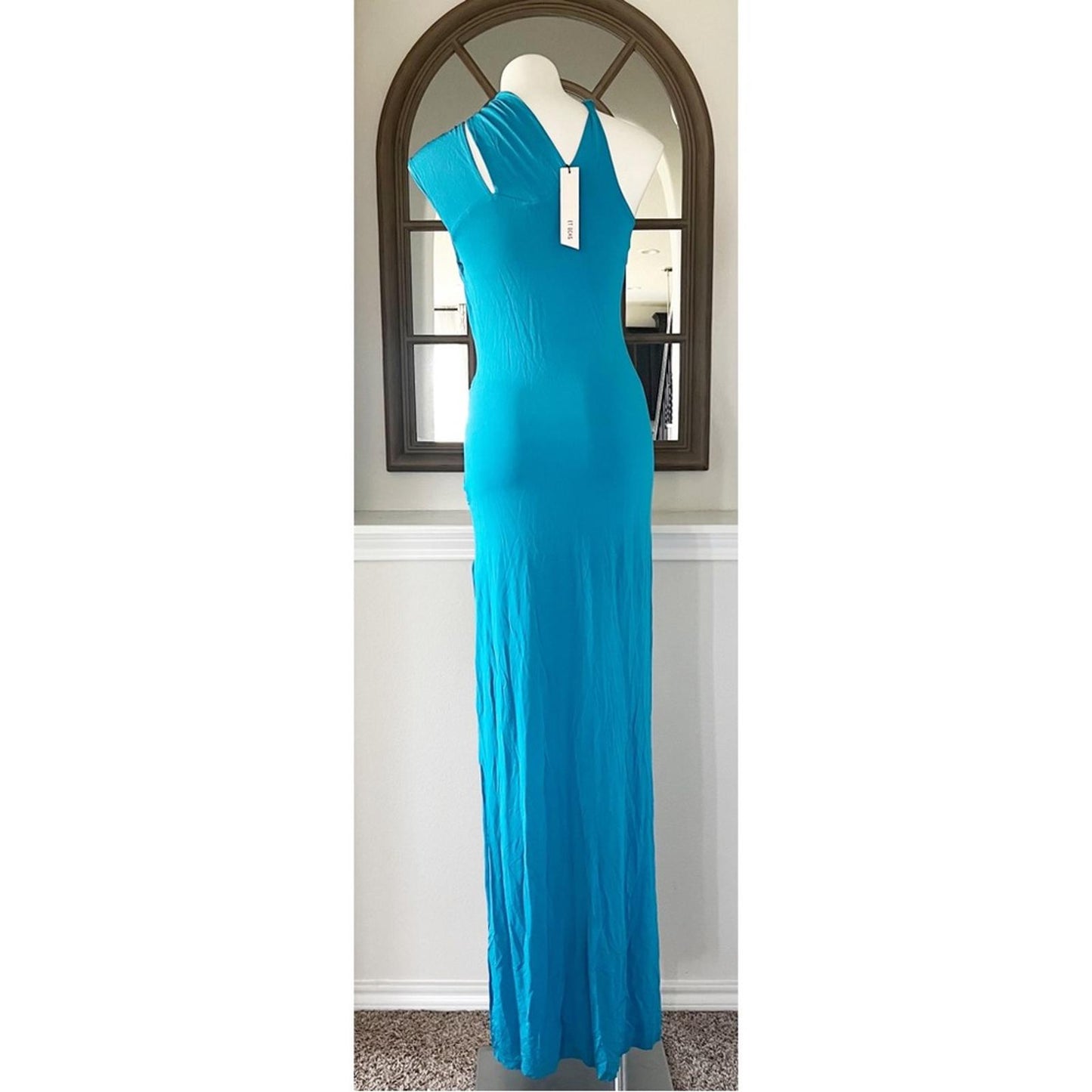 Et Ochs x Revolve June Cutout Ruched Gown in Cyan Blue Size 6 New w/Tag $1,695