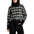 Splendid Ginny Plaid Turtleneck Alpaca & Wool-Blend Sweater Size L NEW $188