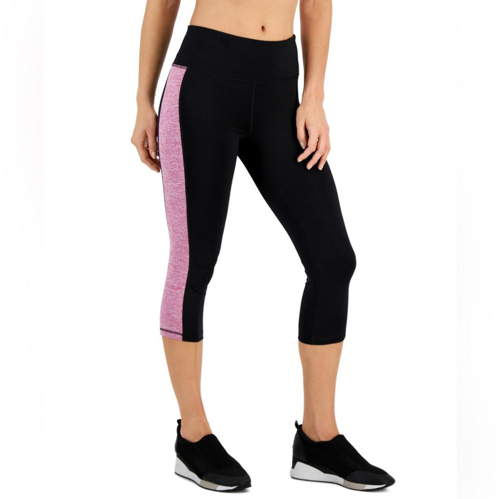 ID Ideology Color-blocked Cropped Leggings in Noir Purple Plus Size 4X NWT