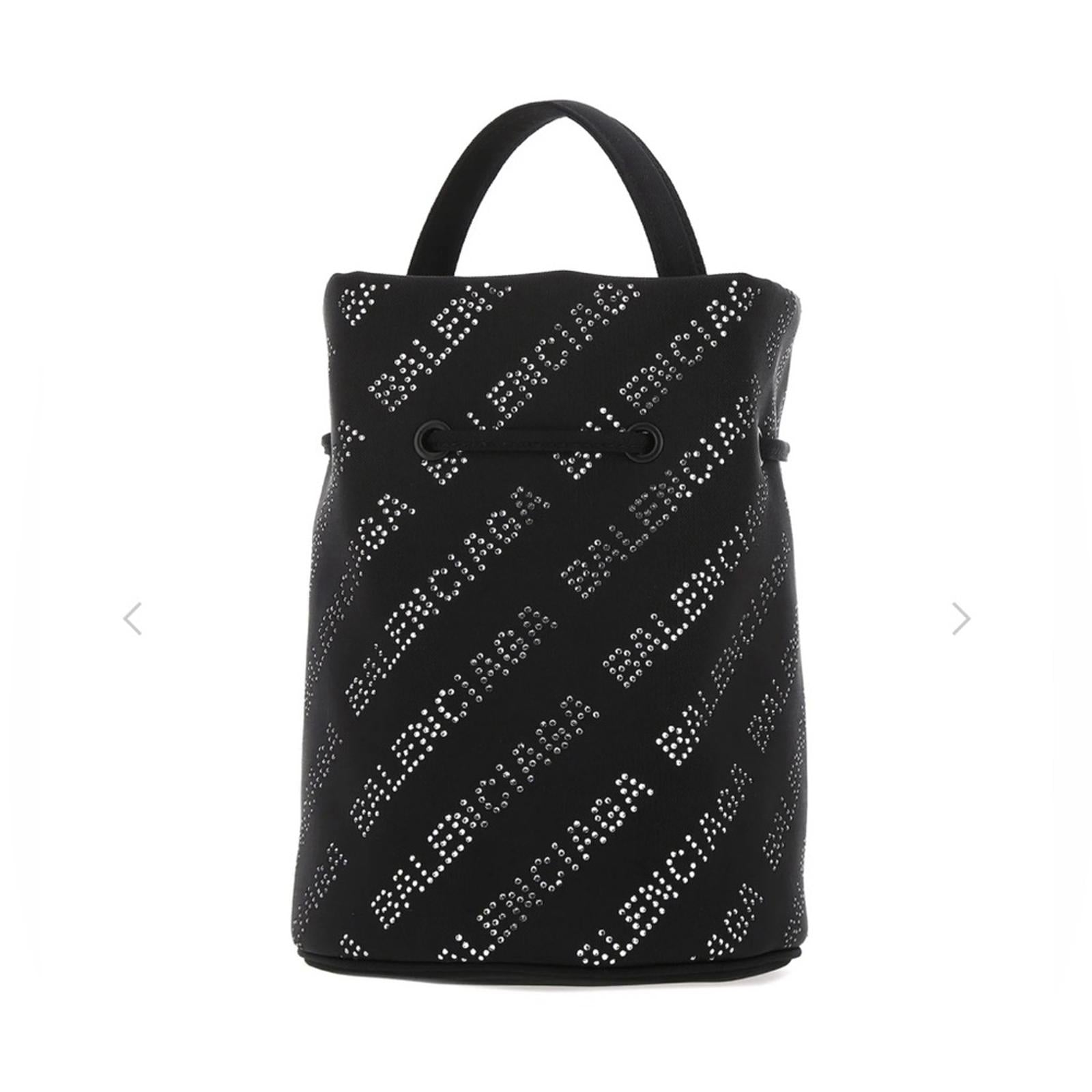 NEW Balenciaga Wheel XS Drawstring Bucket Bag, Black/Crystal $1,390 Sold Out