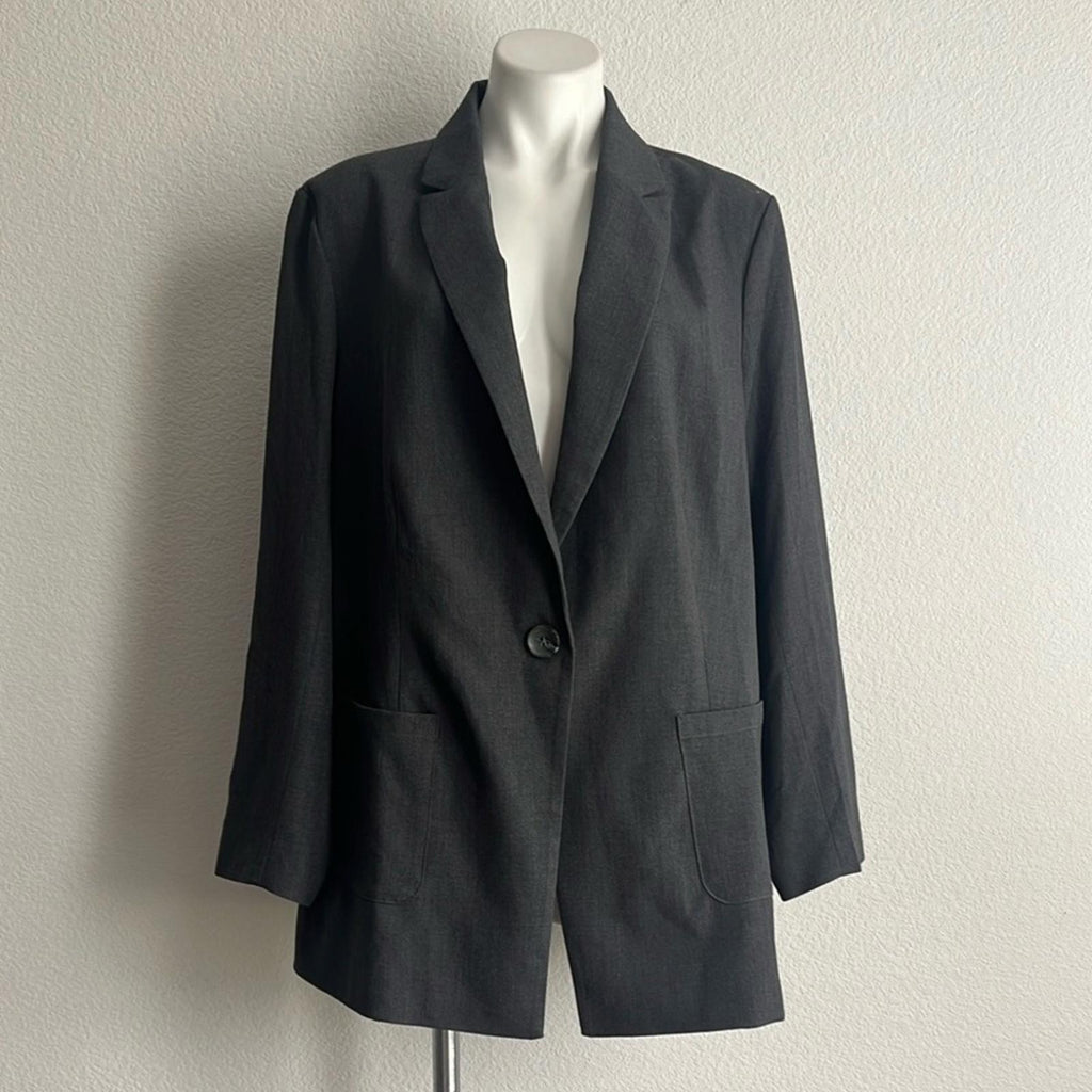 Standards & Practices Single-Button Blazer in Charcoal, NWT, Size 2X