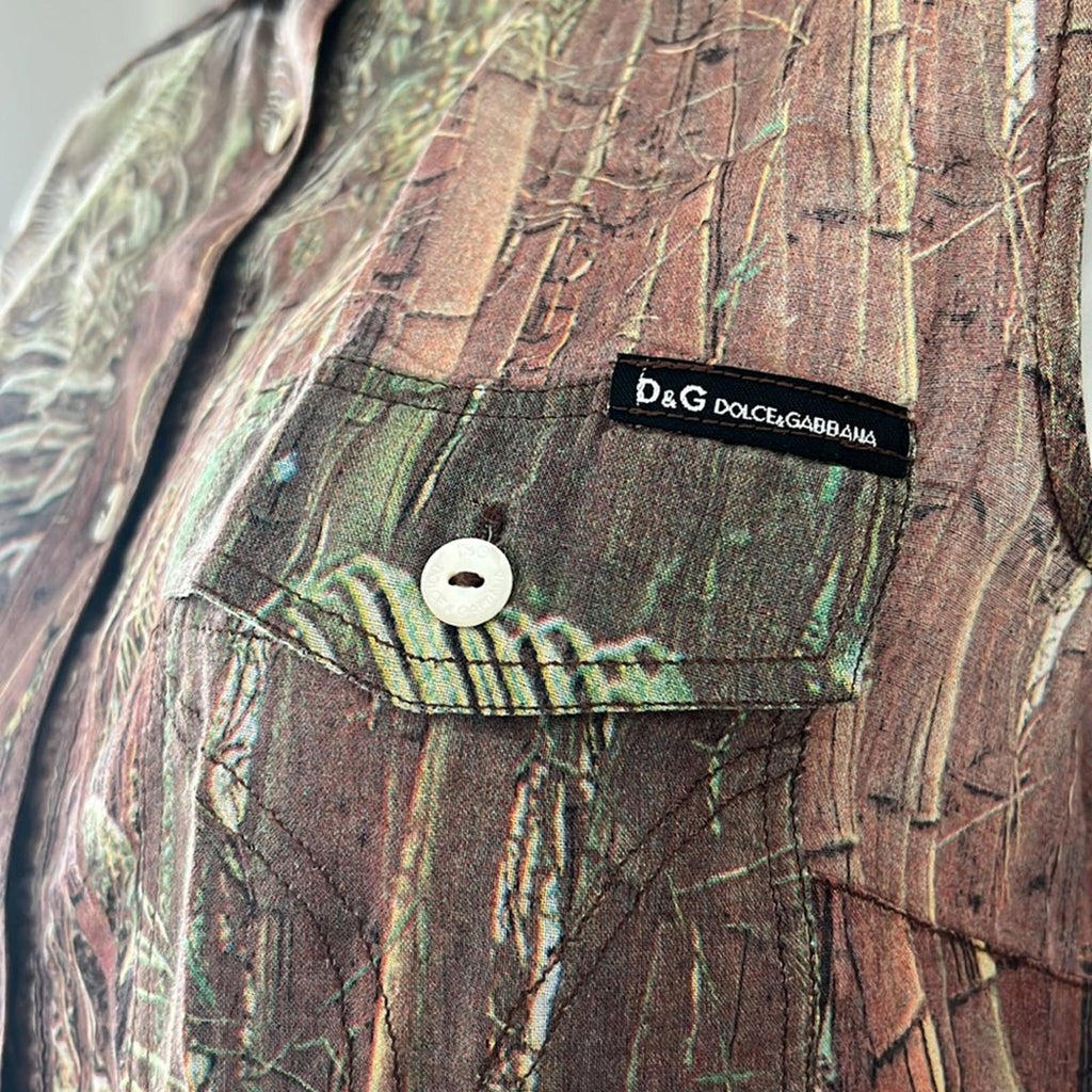 Dolce & Gabbana Camouflage Printed Sleeveless Button Up Blouse Size M EXCELLENT