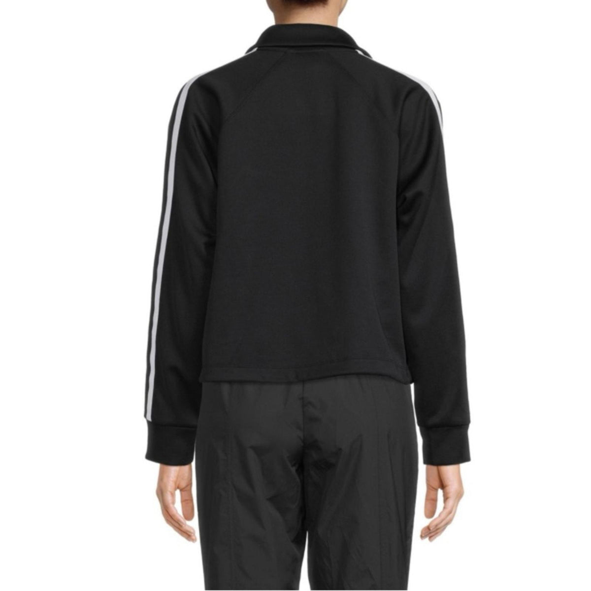 DKNY SPORT Tape Sleeve Drawstring Hem Pullover Top, Black Size XL New w/o Tag