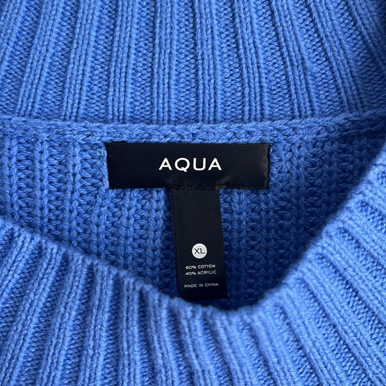 Aqua Bloomingdale's Mia Mock Neck Cropped Sweater in Periwinkle, NWT, Size XL