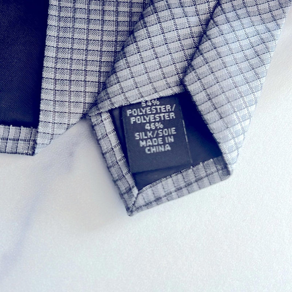 Calvin Klein Men's Sliver Grid Tie Grey Necktie, New w/Tag