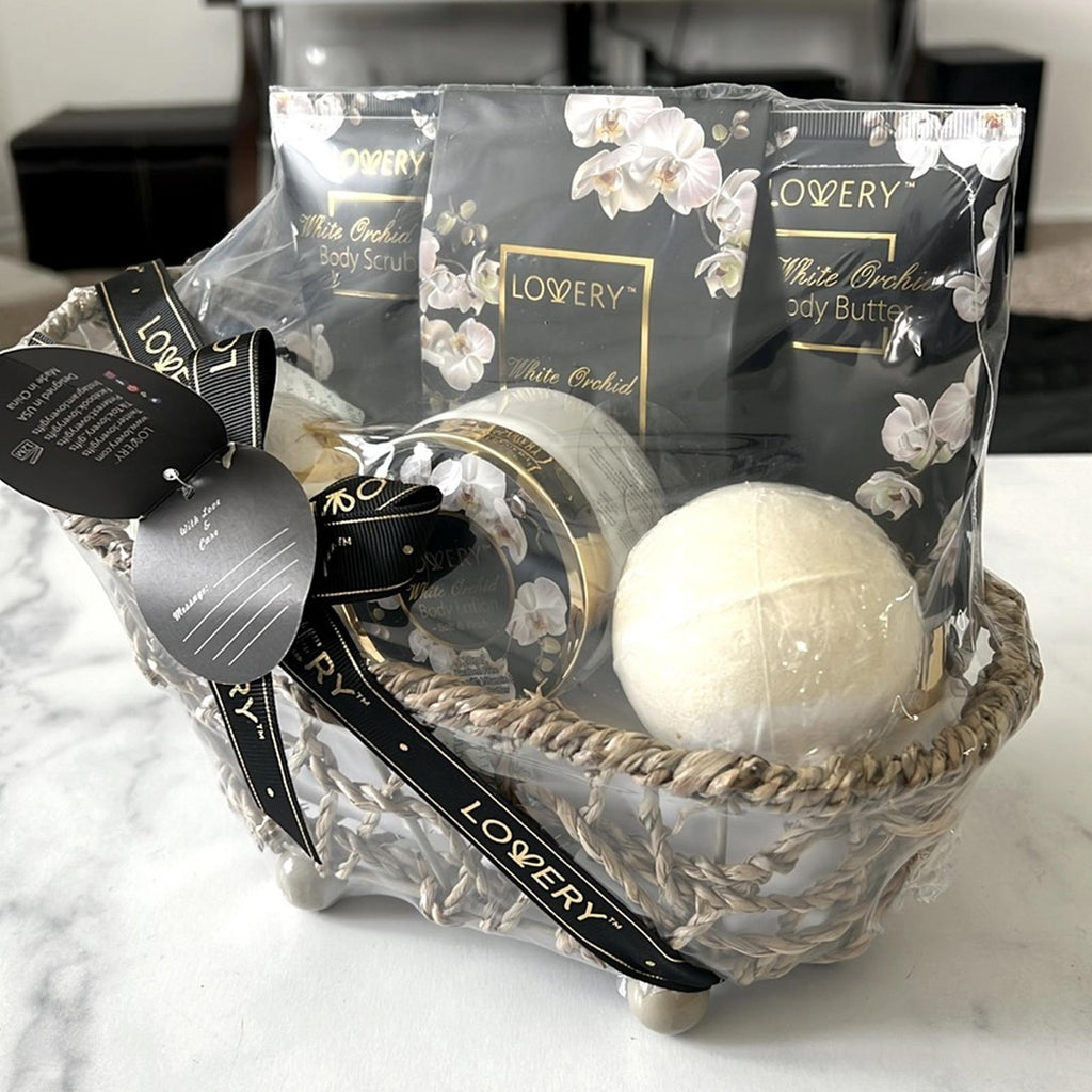 LOVERY White Orchid Bath Gift Set -11-Piece Handmade Spa Kit NEW w/Tag