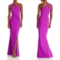 Chiara Boni Costanza Long One-Shoulder Gown in Magneta, Size US14 EU50 NWT $995